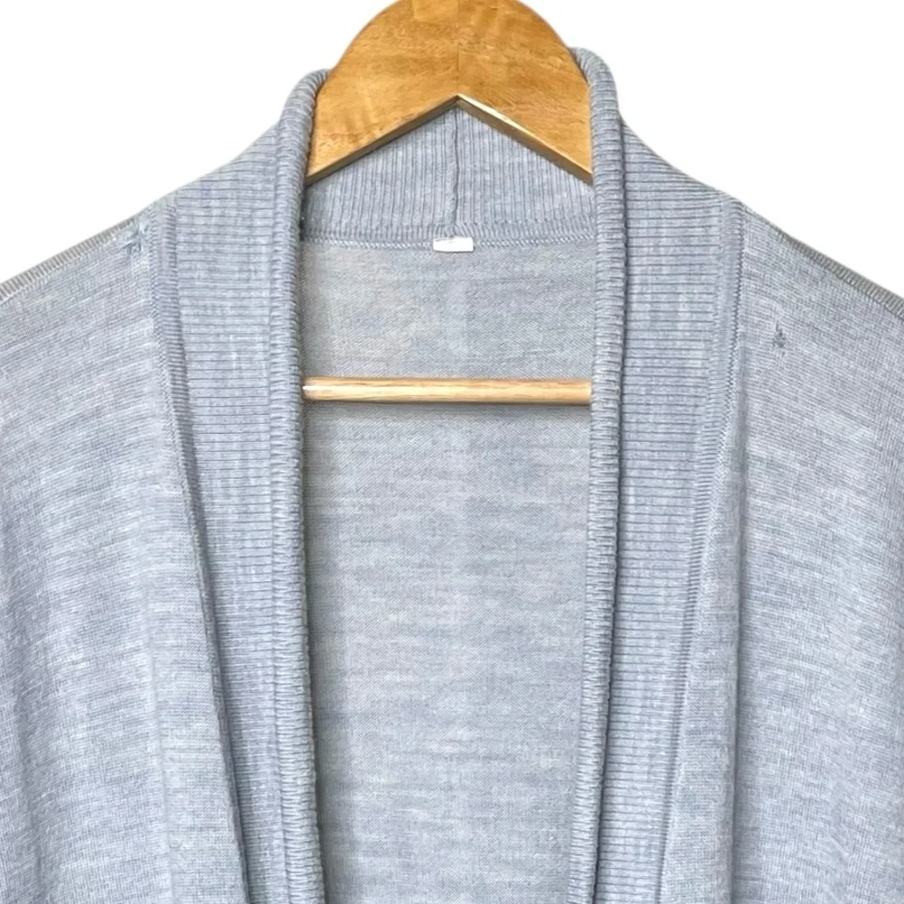 Lululemon Sit In Lotus Wrap II Cardigan Merino‎ Wool Heathered Chambray